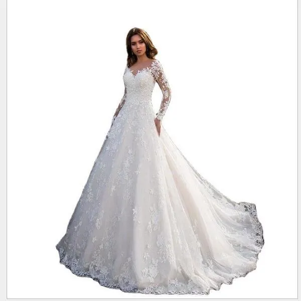 fitted lace wedding dress White Lace Long Maternity Dress With Cape Sleeves – Glamix Maternity main image 0