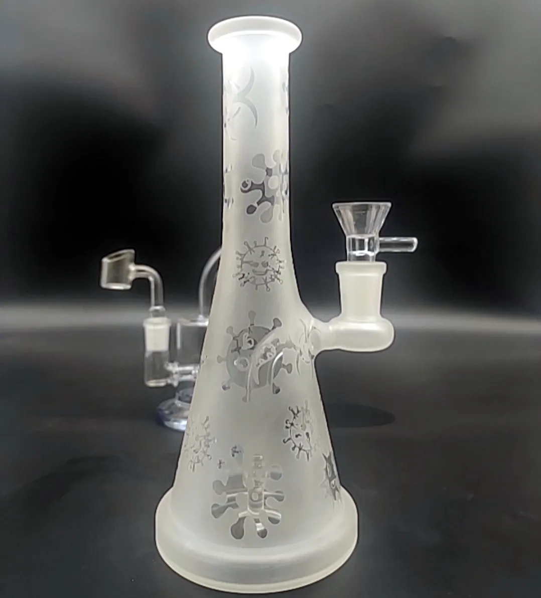 9 in latte crema narghilè tubo acqua Bong Bubbler anime cartoon faccia 14mm ciotola bong