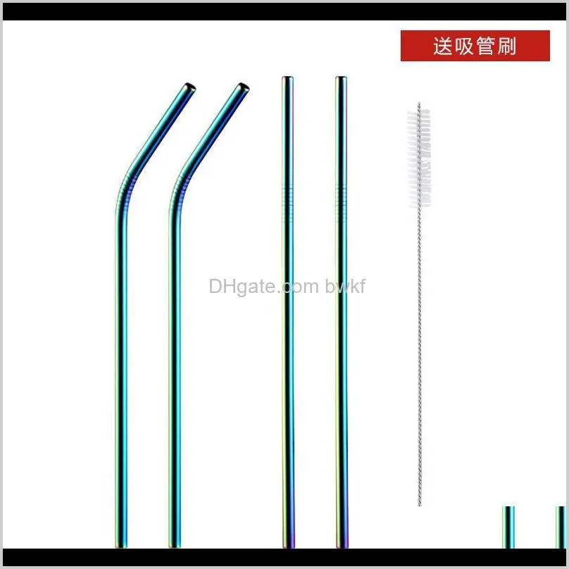 reusable metal drinking straws 4/8pcs 304 stainless steel sturdy bent straight drinks straw