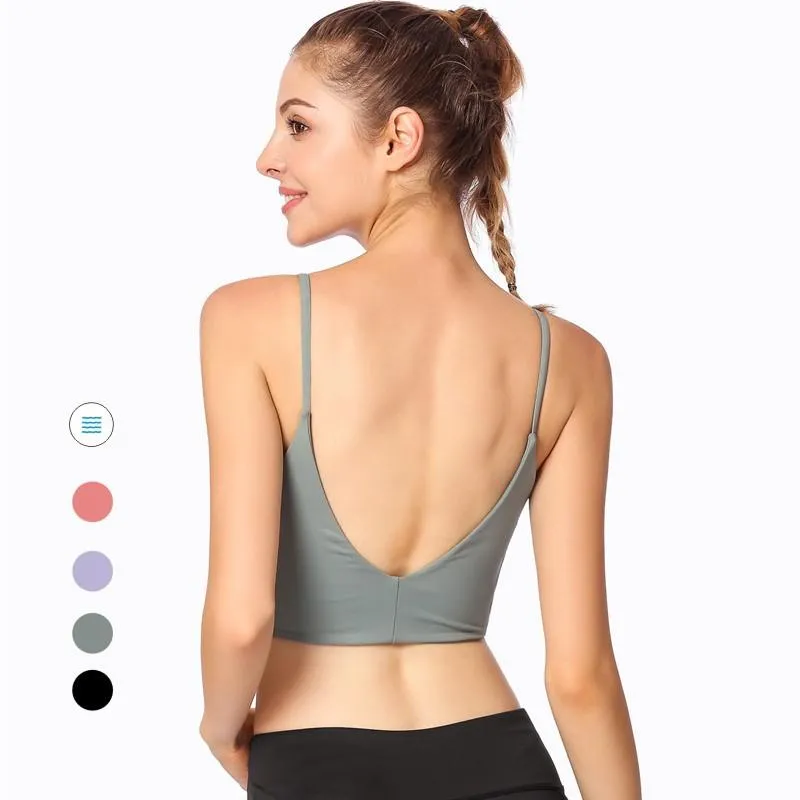 Spring And Summer Spaghetti Strap Yoga Sports Bra Female Sling Beautiful Back Running Workout Exercise Underwear Outfit