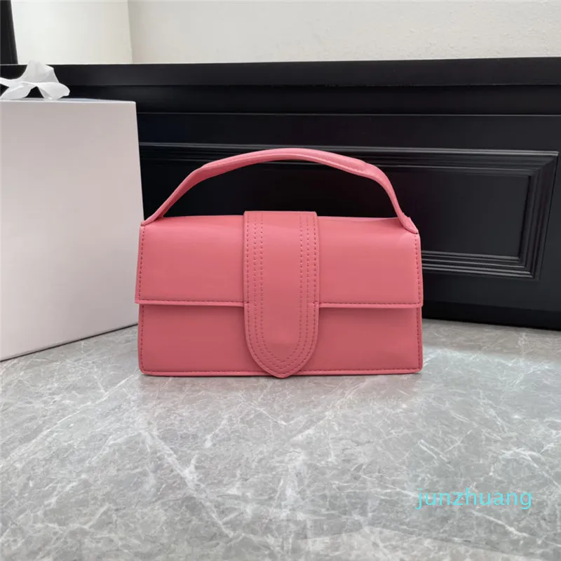 Diseñador- Bolsos de mano para mujer monedero rosa marrón bolso de cuero de gamuza mensajero mano moneda solapa terciopelo rosa 23 * 12 * 7