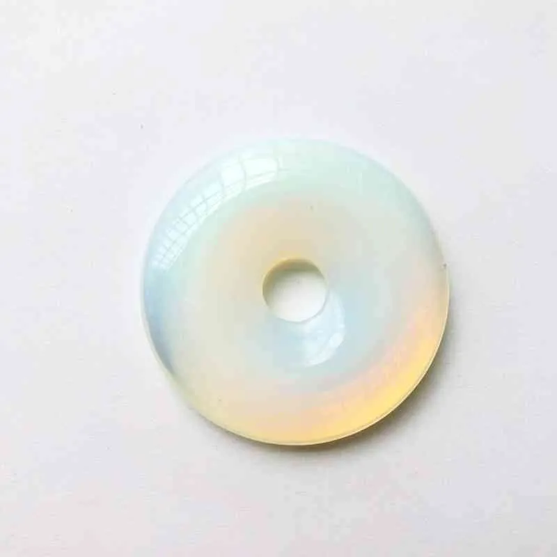 Whole 1pcs Oplite Pendant,50mm Donut Gem Stone Loose Bead Pendant For Jewelry