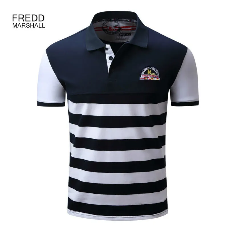 Arrival Brand Men Polo Shirt Solid Mens Striped Casual Shirts Leisure Short Sleeve Tops 100% Cotton Plus Size Male Red White 210518