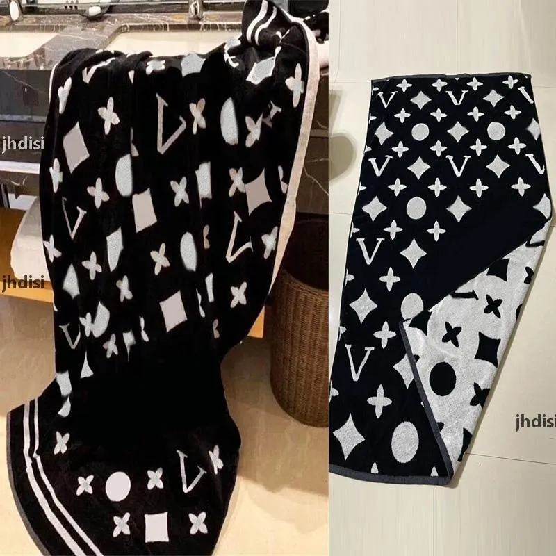 Ny klassisk dubbel färg sida Jacquard handdukar Designer Bad strandhandduk 180 * 100cm Mjukt tjock vattenabsorption Stor storlek för män Kvinnor