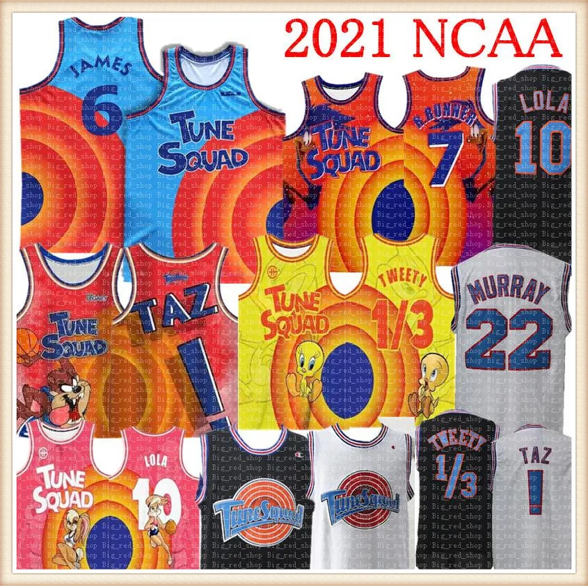 Film Space Jam Maillot Tune Squad 7 R.RUNNER 1 Bugs ! Taz LeBron 10 23 Lola 2 D.DUCK 22 Bill Murray 1/3 Tweety