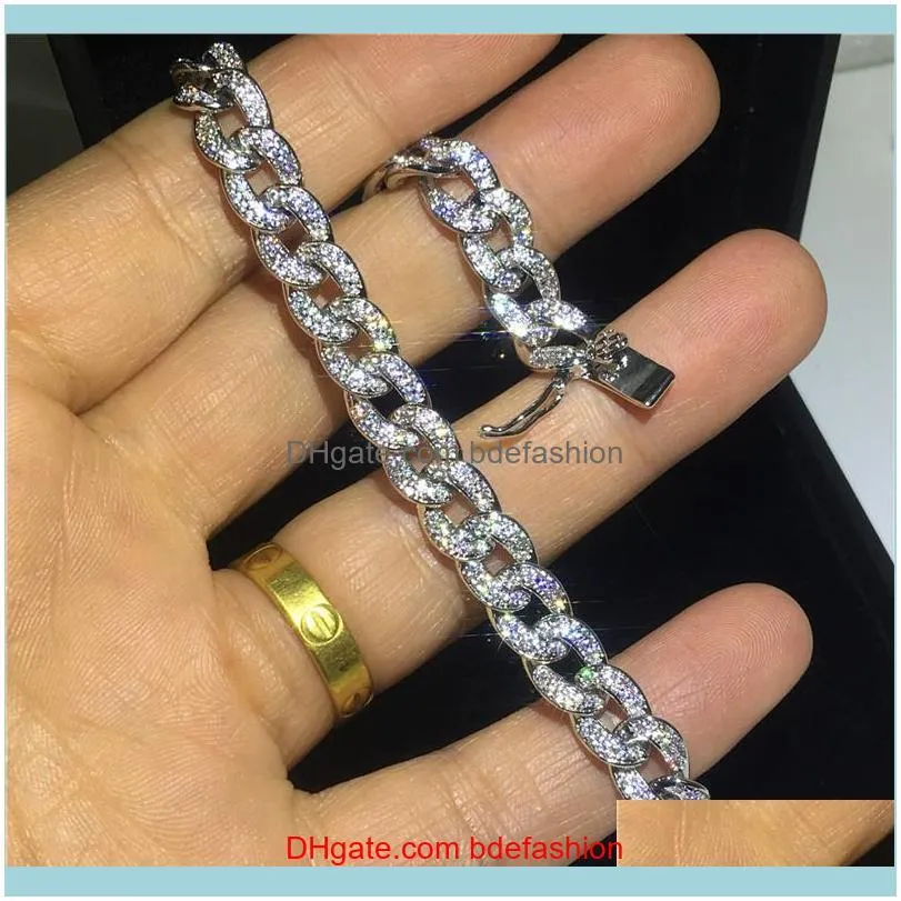 20 Style Sparkling Luxury Jewelry 925 Sterling Silver Multi Shape White Topaz CZ Diamond Gemstones Women Wedding Bracelet For Lover