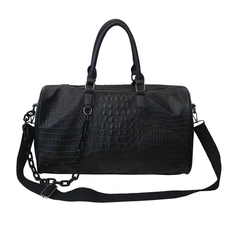 Borsone Da Viaggio 55L Uomo Donna Impermeabile – Con Scomparto Scarpe, Pieghevole, Nero - 4