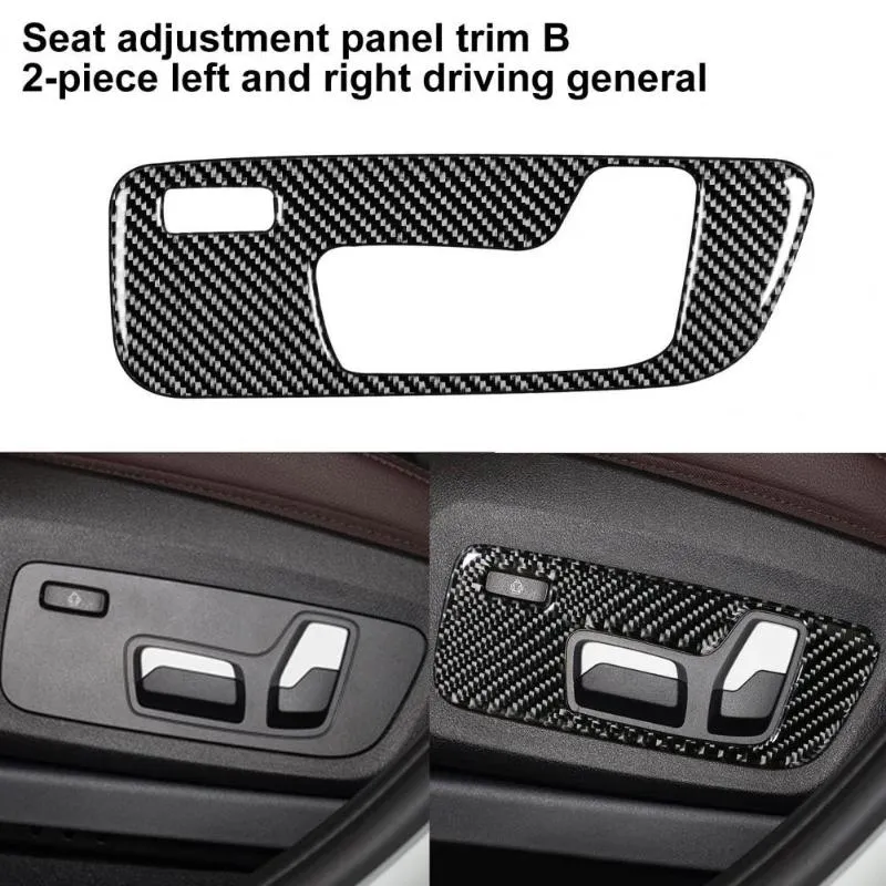 Other Interior Accessories Black 2Pcs Reliable Universal Seat Adjustment Frame Cover Trim Carbon Fiber Panel Fine Workmanship