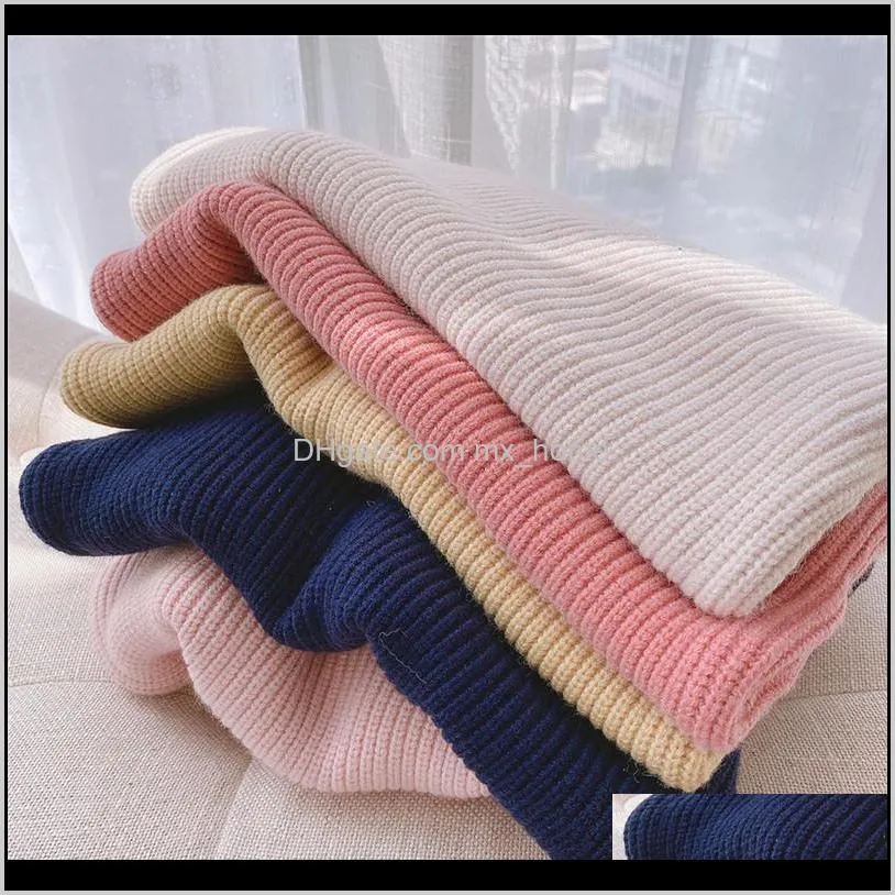 solid color baby girls soft wool knitted sweater for children`s tops clothes new kids cashmere pullover sweaters 201103