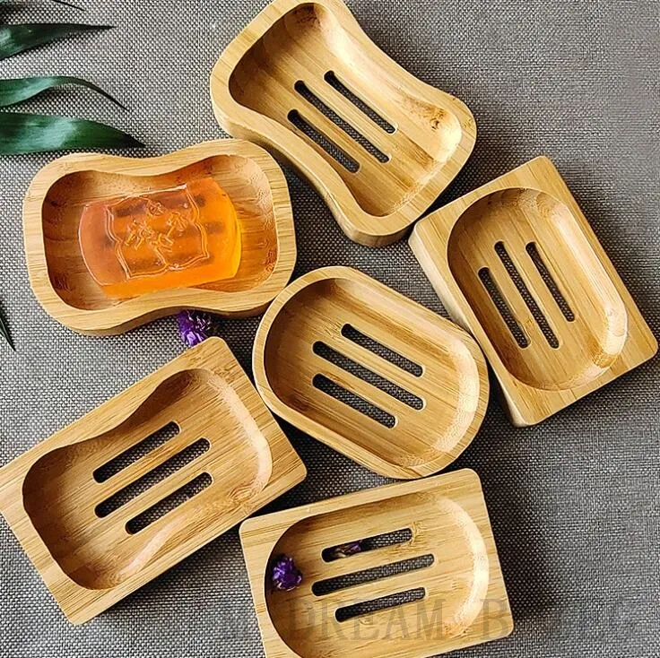 Bamboo Soap Box Drain Hotel Household Soap Dishes Bathroom Soap Holder Home Tools