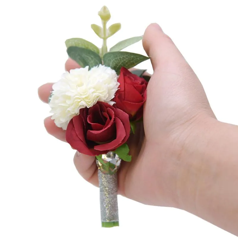 Couronnes de fleurs décoratives fleur multicolore pivoine artificielle et Rose poignet Bouquet fournitures de fête de mariage Festival cadeau décoration Indo