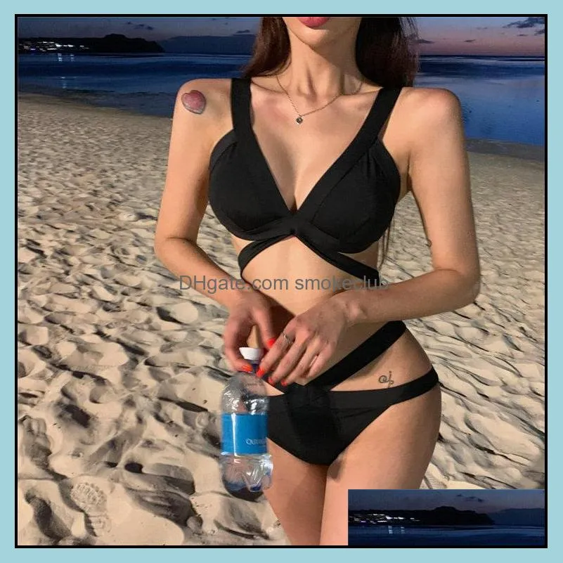 Women Bikinis Swimsuit Big Size Beach Suit Swimwear BandageThree Point Sexy Set Spa Pool Party Outfit One-Piece Suits