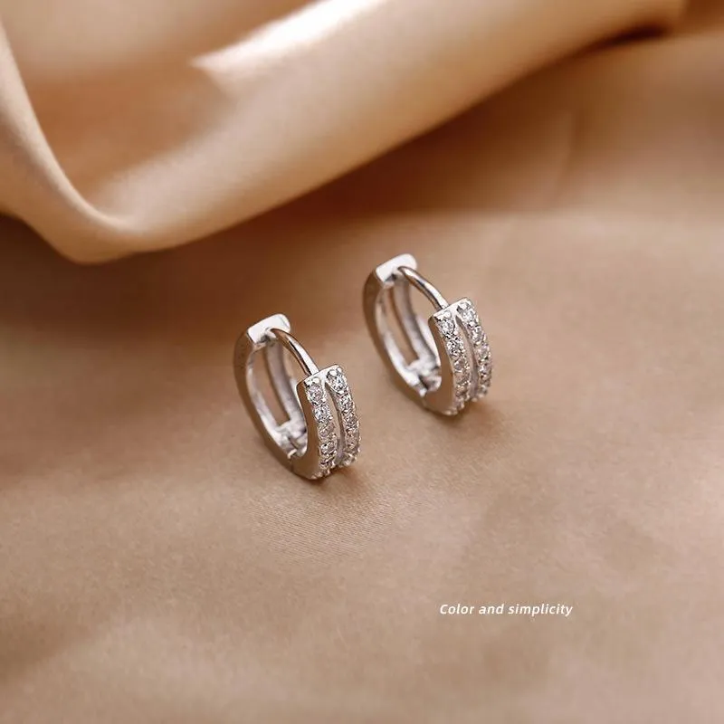 Hoop Huggie 2021 haute qualité mode 925 boucles d'oreilles en argent Sterling luxe cristal Zircon pour les femmes mariée bijoux de mariage