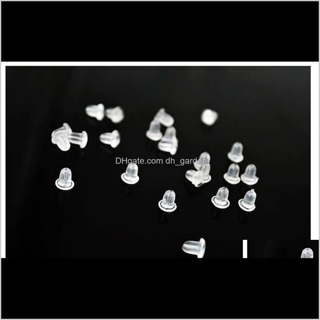 top quality 100pcs plastic rubber earring backs stoppers ear plugging earrings for women stud earring accessories shipping