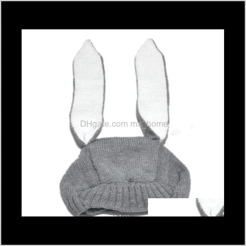 winter baby toddler kids boy girl knitted rabbit crochet ear woolen warm knitted beanie hat thicker