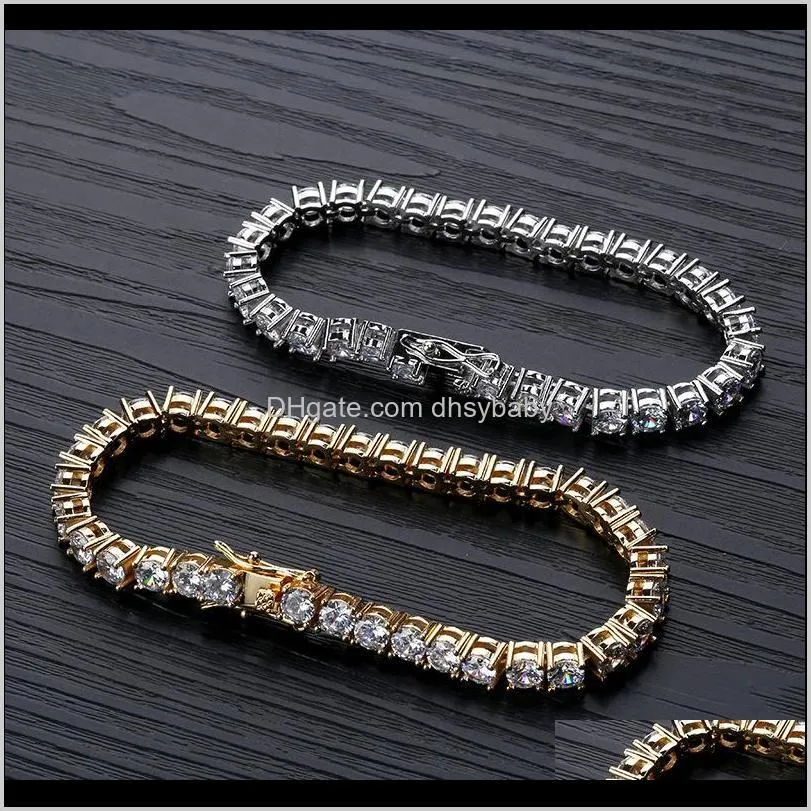 designer bracelet hip hop jewelry men diamond tennis bracelet iced out bling bangles love luxury charm bracelets pour hommes gold silver