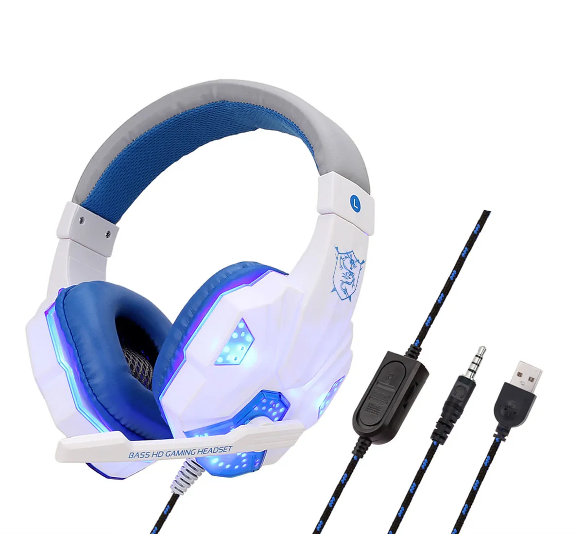 Auriculares con cable para videojuegos, cascos con micrófono para