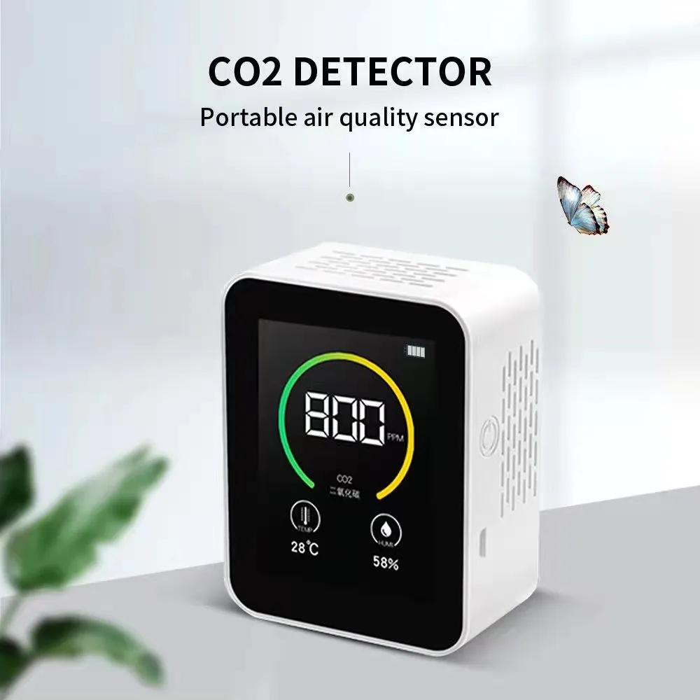Diossido di carbonio CO2 Rilevatore di gas Contenzione del gas Contenuto Colore SN Ligent Air Air Quality Tester con display di umidità della temperatura Monitor