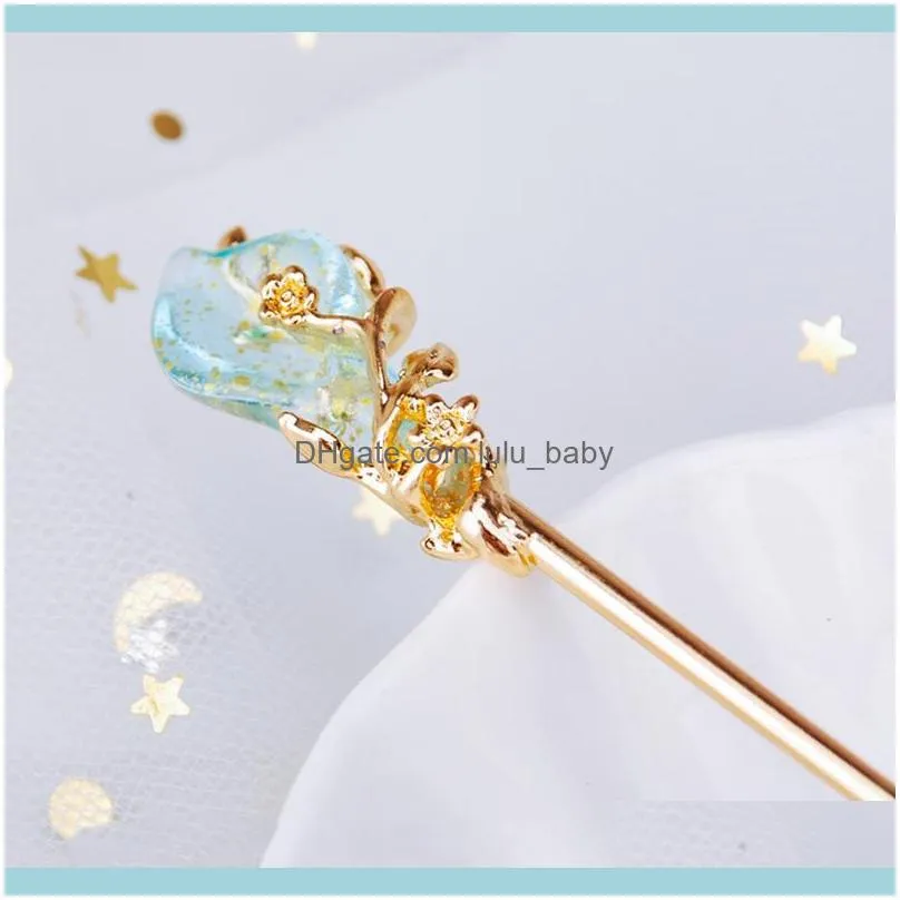 Hair Clips & Barrettes Vintage Chinese Style Stick Women Metal Rhinestone Chopsticks Hairpin Woman Jewelry Clip Accessories