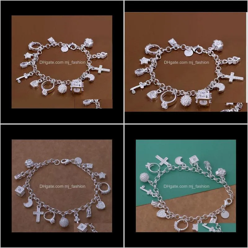 sterling silver bracelet bangles jewelry fashion 13 piece 925 silver pendant bracelet jewelry 5 piece 1393