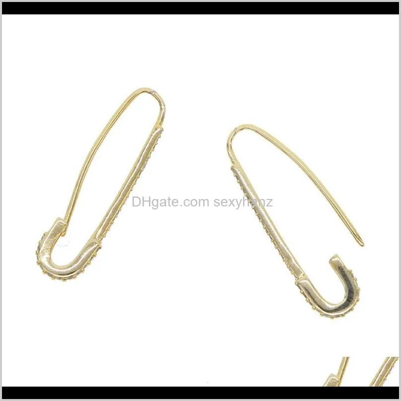 unique designer paperclip safety pin studs fashion elegant women jewelry gold filled delicate earring new 73 t2
