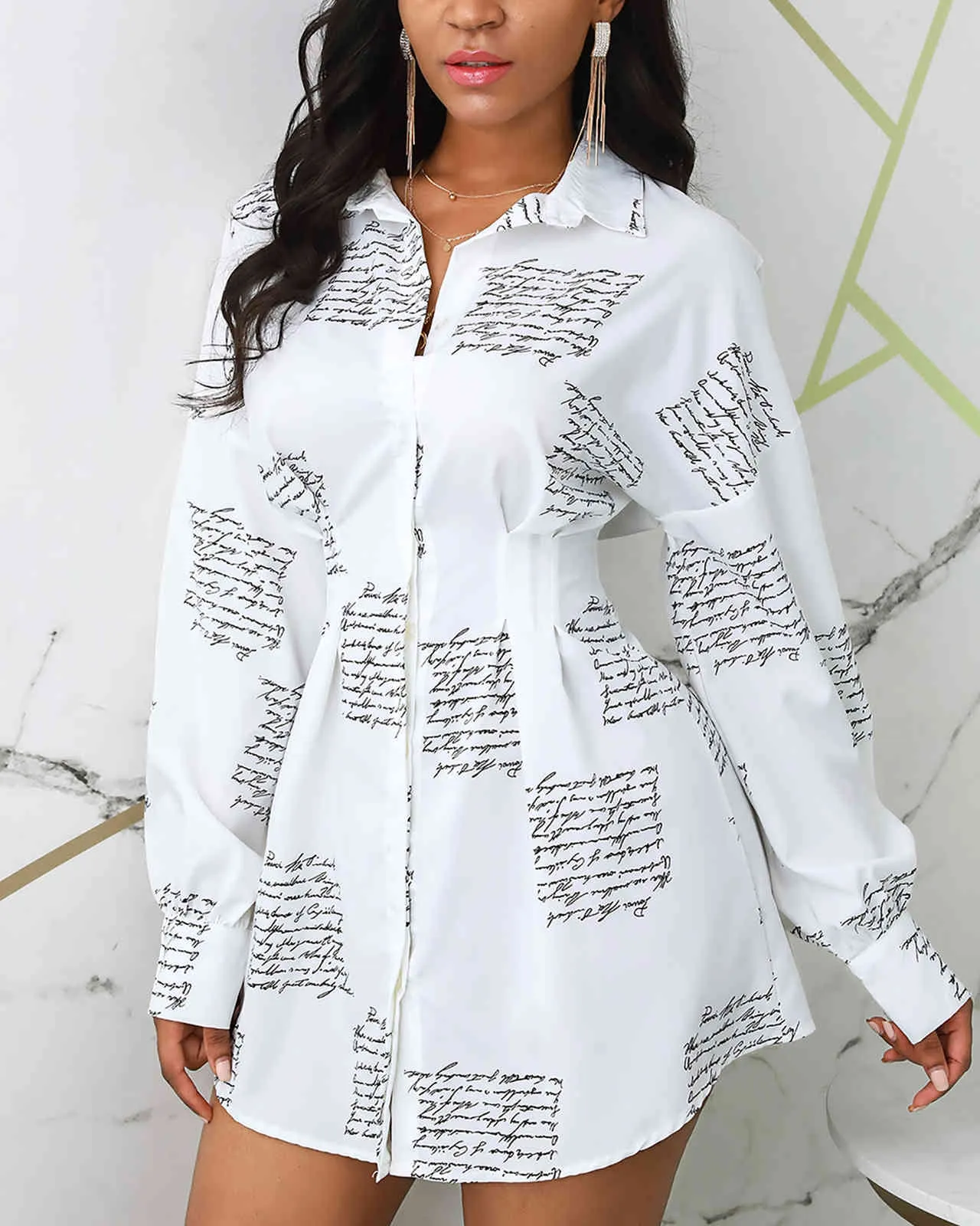 Office Chic: Shirt Dress for Women - Tight Waist, Long Sleeve, Perfect for Spring/Summer - jessy penny vestidos 210415 Office Chic: Shirt Dress for Women - Tight Waist, Long Sleeve, Perfect for Spring/Summer - jessy penny vestidos 210415