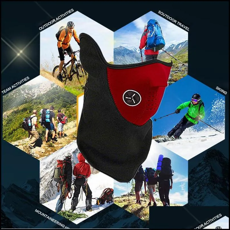 Cycling Mask Winter Windproof Neck Warm Fleece Anti Dust Half Face Outdoor Sports Cycling Snowboard Ski Mask