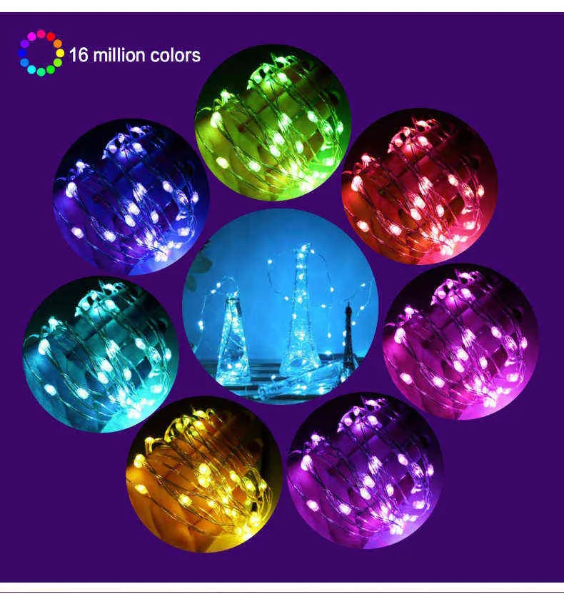 200 LED USB String Light Garland Festoon Fairy Battery Operated