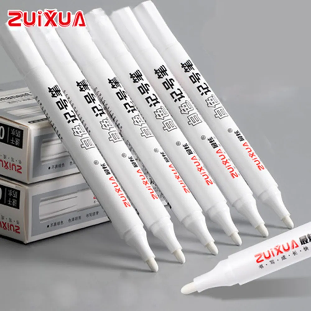 3pcs White Marker Pen Paint Oily Waterproof Tire Painting Graffiti Pens  Permanent Gel Pen for Fabric Wood Marker