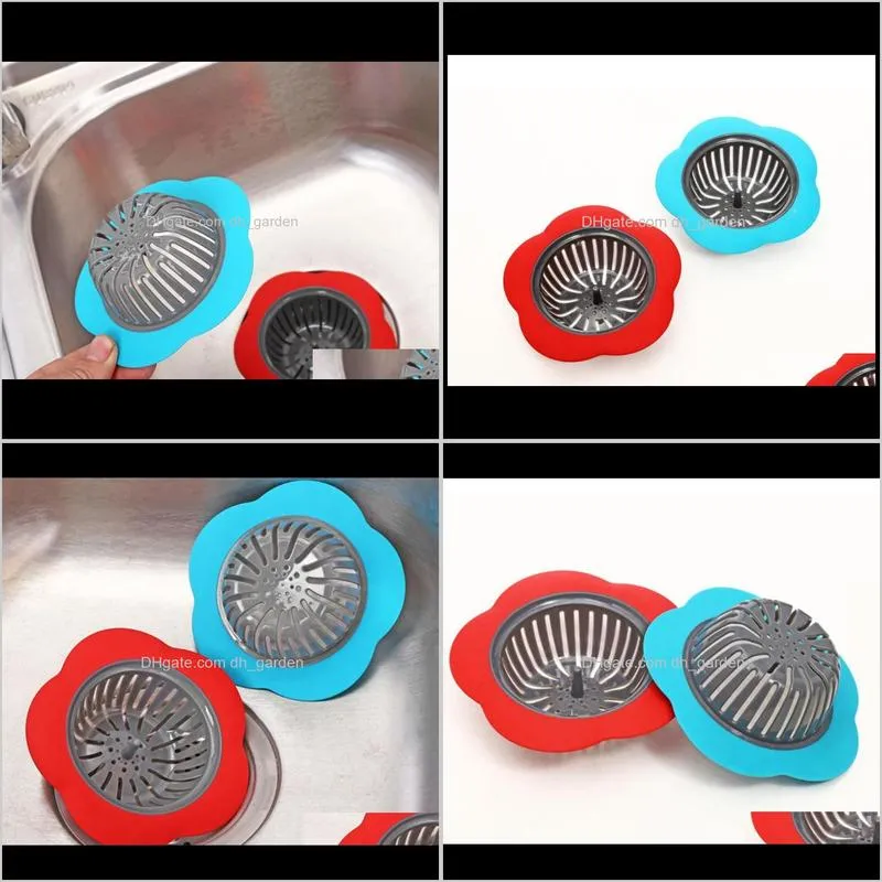 silicone kitchen sink strainer flower shaped shower sink drains cover sink colander sewer hair filter kitchen accessories sn2110