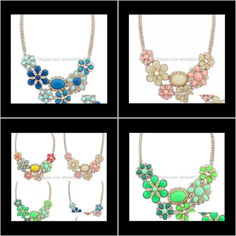 wholesale-2015 fashion women alloy bohemian necklaces bib choker necklace short pendants 1hdj d4ug#