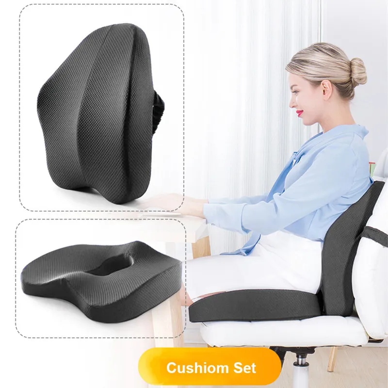 Lumbar Support Pillow Car Seat Back Support Ergonomic Cushion Pain Relief US