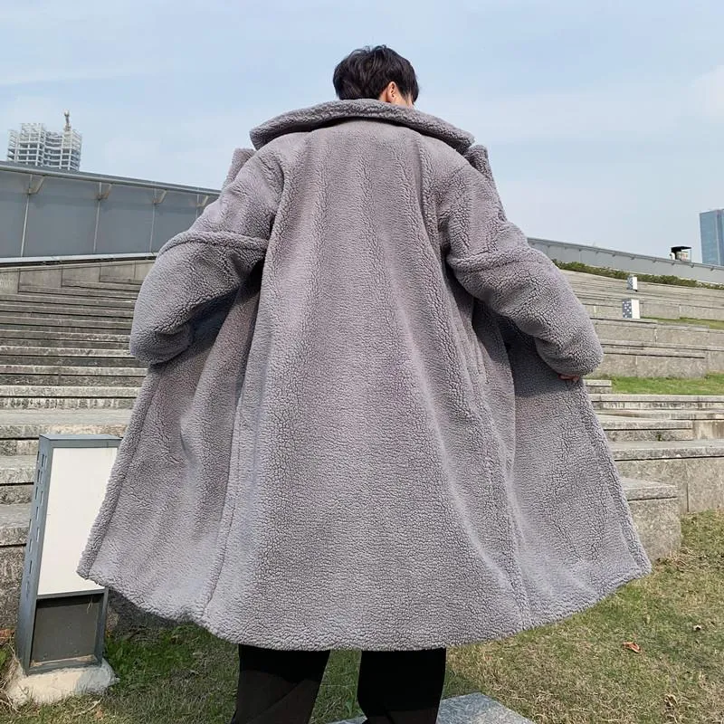 売れ筋ランキング メンズトレンチコート特大 長いクロークルーズぬいぐるふらふらジャケットラムウール厚いメンズ冬のオーバーコートベルベット 即購入ok試着のみサイズ Clinicaaldente Es