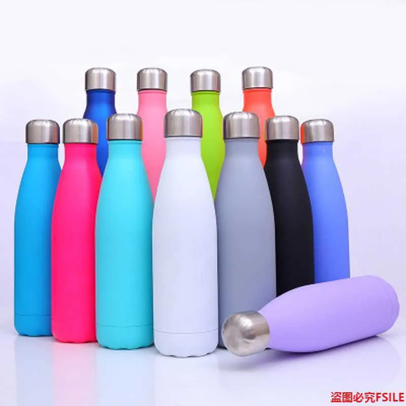 1000ML Double Wall 304 Stainless Steel Thermal Flask Fashion Vacuum Thermos Outdoor Portable Sport Thermal Drink Water Bottle 211013