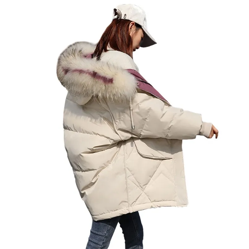 Arrivée Veste d'hiver Femmes À Capuchon Chaud Manteau Femme Manteau Long Parka Épaissir Coton Rembourré Dames Manteaux Occasionnels D279 210512