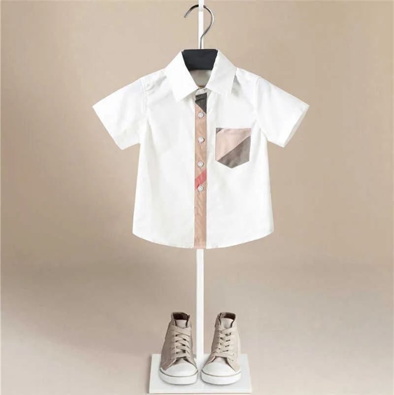 مصمم الأطفال القمصان الملابس العلامة التجارية الصيف منقوشة قميص للأولاد طفل رضيع ملابس قصيرة الأكمام تي شيرت الأطفال الملابس Q0716
