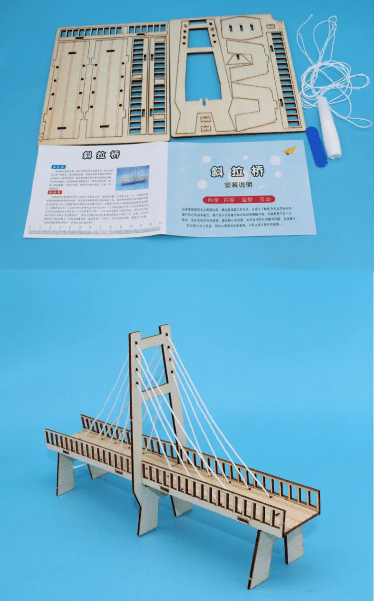 Bridge Model Kit DIY Wooden Cable-Stayed - Educational Physics ...