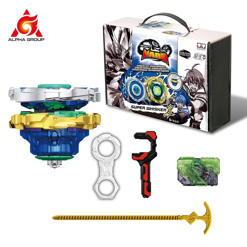 원래 상자 균열 시리즈 변형 차량 분할 스플래시 런처 탑 키즈 Beyblade 장난감