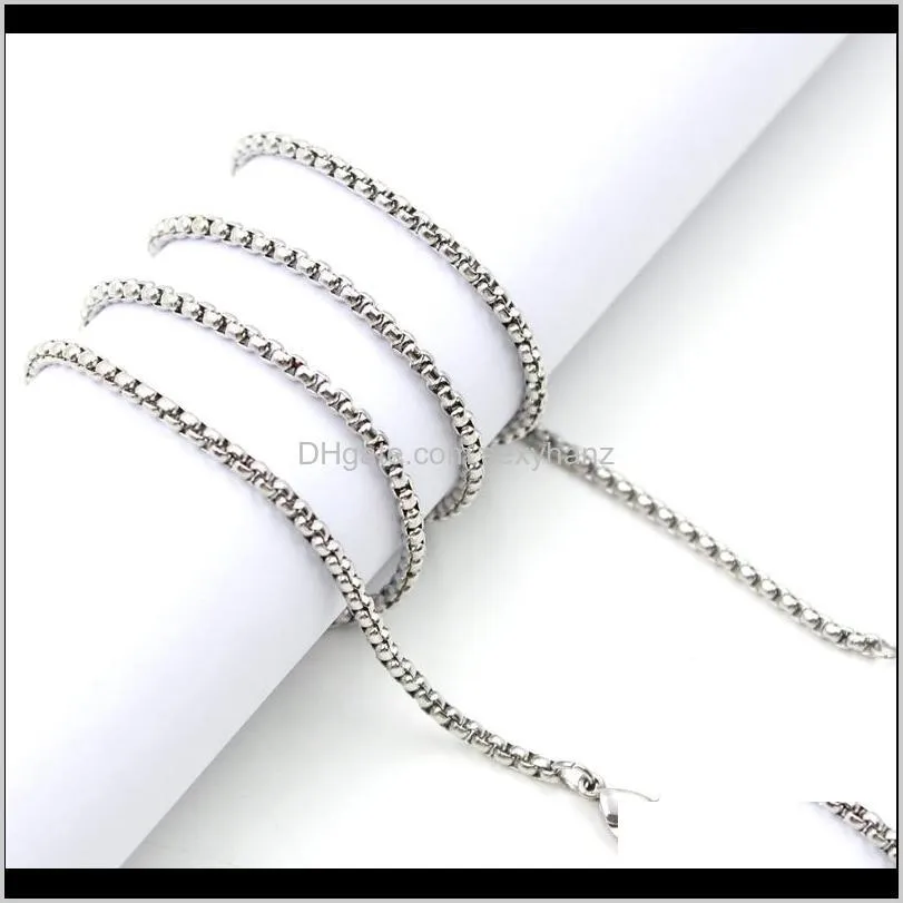 Wholesale chains! 18``,20``,24``,28``,32`` square rolo chain Stainless steel floating locket chains 2.6mm width necklace chain