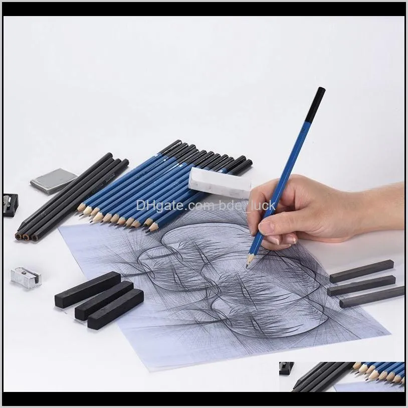 35Pcs Professional Sketching Drawing Kit Wood Pencil Pencil with Bag Stationery Supplies