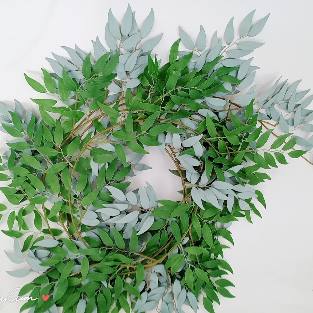 5Pcs/lot 1.7 M Artificial Plant Willow Leaf Vine Wall Hanging Decoration Home Garden Fake Plants Rattan Wedding Background Decoration