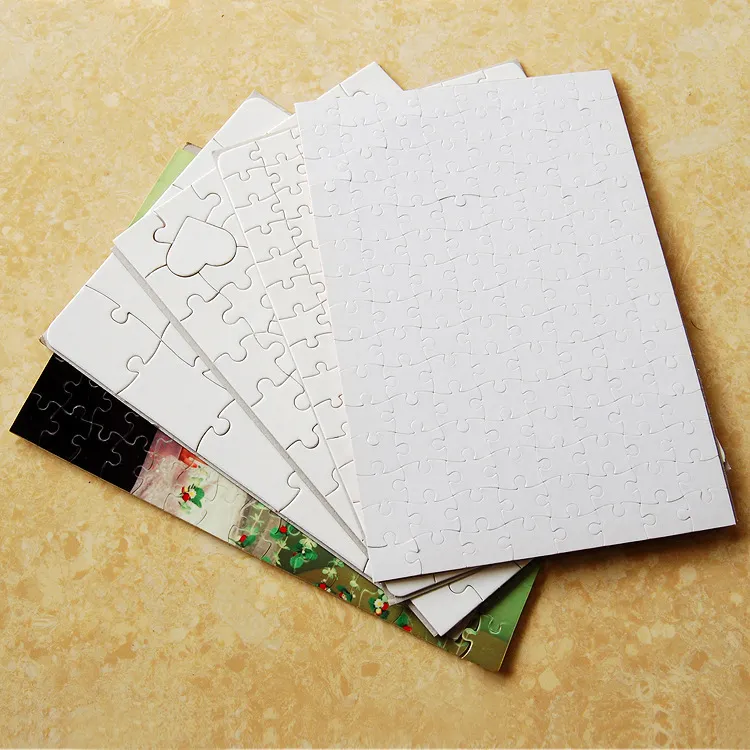 Feuilles De Puzzle Blanches A5 Prédécoupées - 16 Pièces Par Feuille, Carton Blanc Pour Customisation Et Créations DIY