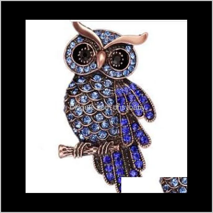 new fashion vision crystal owl pins brooches silver or bronze colors metal 5 colors for choice brooch pin ps2976