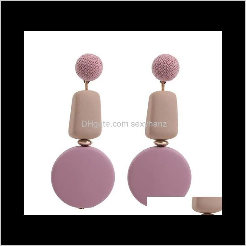korean style female fashion round square geometric drop earrings for women trendy acrylic dangle earring ladies party jewelry &