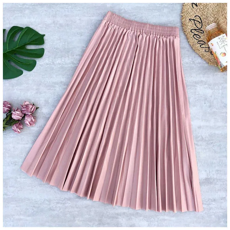 【関税込み】Golden  Long pleated skirt Amazon.com: ELDINA Women's 2024 Casual Maxi Long Skirt Solid