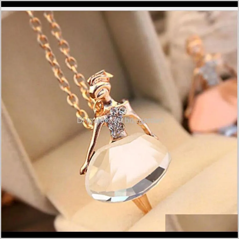 necklace diamond wedding pendant necklaces elegant ballerina ballet girl statement necklace party queen ps0743