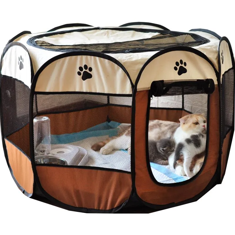 Pen Dog Kennel Portable Foldable Pet Cage Outdoor Dog House Octagonal Cat Indoor Playpen Kennel Small From Hansomefours 27.71 DHgate.Com