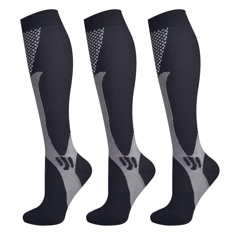 Brothock 3 Pairs Compression Socks for Women & Men 20-30 mmHg Comfortable Athletic Nylon Nursing Stockings Sport Running 210727
