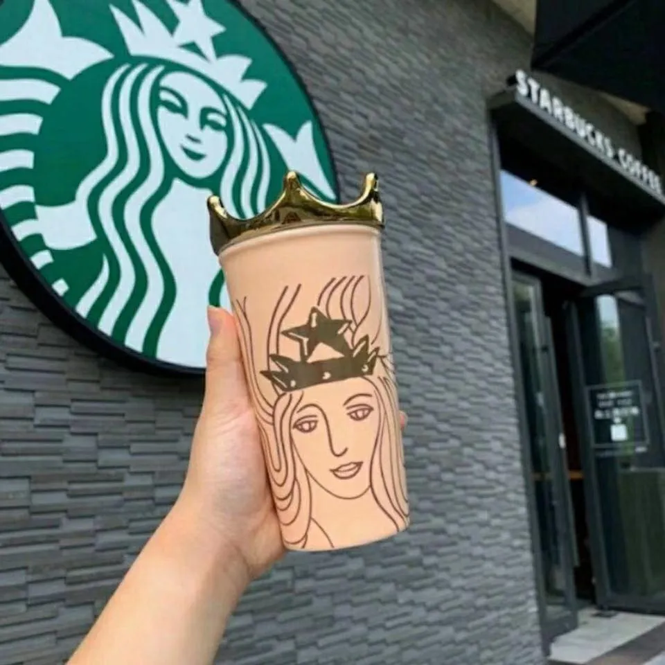 Crown Goddess Starbucks Cup Luxury Couple Ceramic Mugs Morning Mug Milk Coffee Tea Breakfast Namorada Mother Product Gift198w