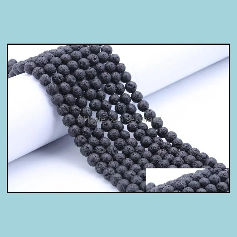 Keramische, klei, porselein mode diy aessories lava rock losse zwarte edelsteen natuursteen kralen voor vrouwelijke armbanden sieraden maken groothandel bk
